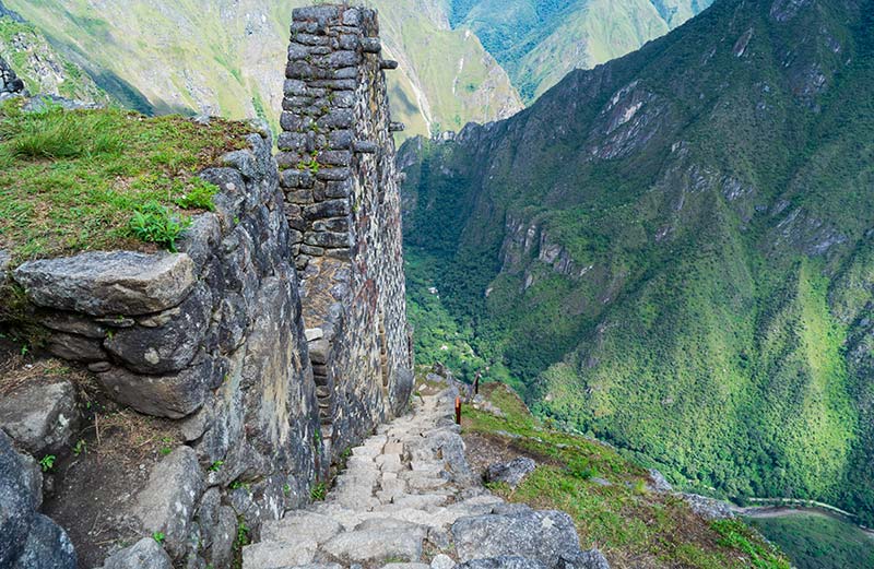 As escadas da morte em Huayna Picchu