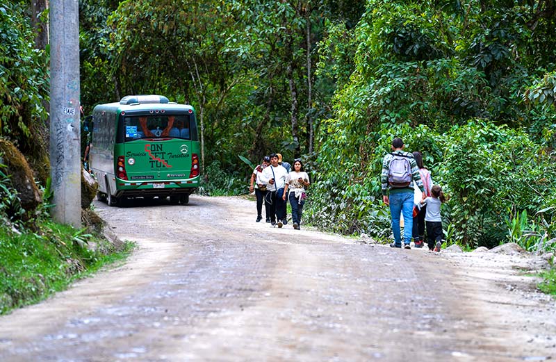 Retorno a pé após a visita a Machu Picchu