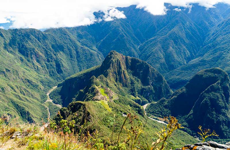 Vista completa da cidadela da montanha Machu Picchu